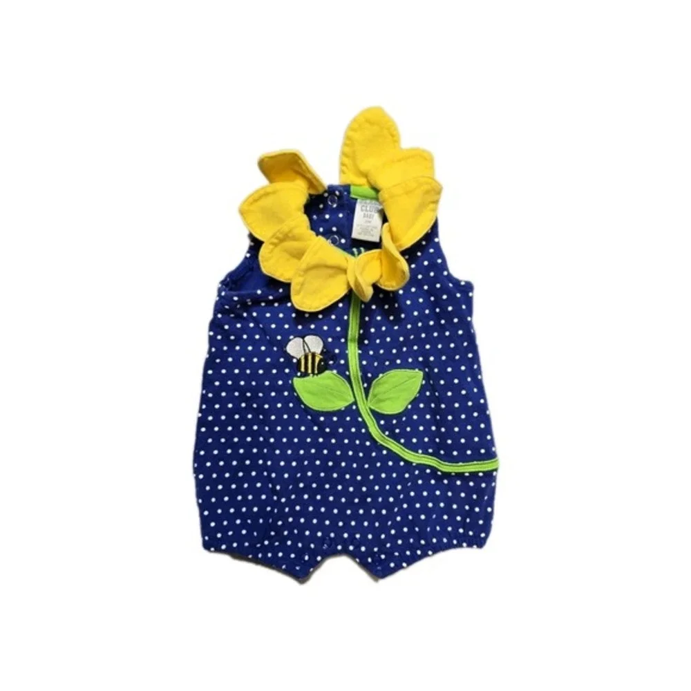 Hanna Andersson Baby Girls Romper ‎ 50 0-3 Mn Cherries Sun Flower Mixed Lot Of 4